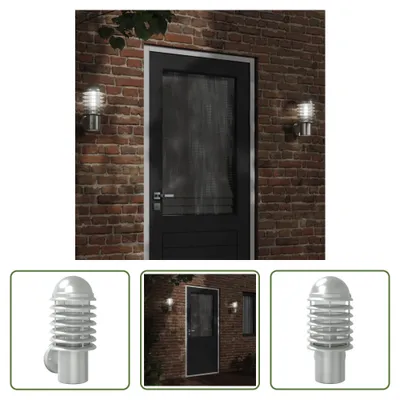 Image de The Living Store Applique murale extérieure Argenté Acier inoxydable