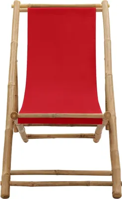 Produktbild von vidaXL Liegestuhl Bambus und Canvas Rot