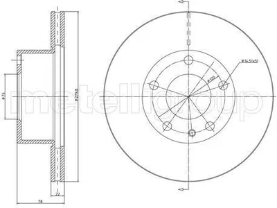 Produktbild von 2x METELLI Bremsscheibe 23-0061 für AUDI 80 Limousine (8C2 B4) 100 (43 C2)