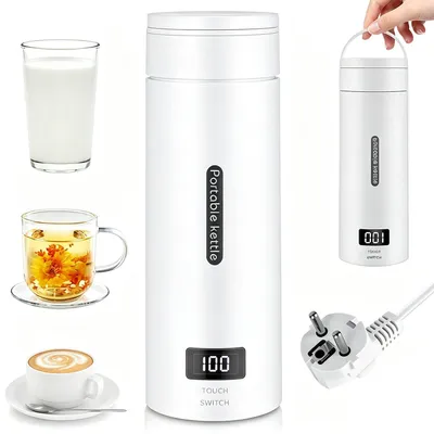 Produktbild von Tragbarer Wasserkocher, Reisewasserkocher, Elektrischer Wassertasse, Edelstahl 304, mit LCD-Bildschirm, Schnellkoch Heizbecher, 4 Temperaturstufen