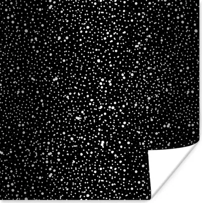 Produktbild von MuchoWow® Poster Schwarz - Weiß - Muster - Polka dots 75x75 cm - Wand Dekoration