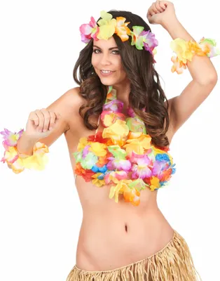 Produktbild von Kostüm Set Hawaii Strandschmuck bunt - Einheitsgröße