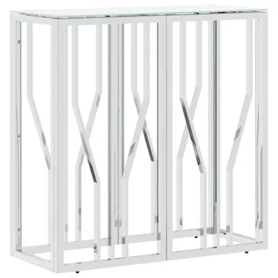 Produktbild von vidaXL Konsolentisch Silbern 70x30x70 cm Edelstahl und Glas