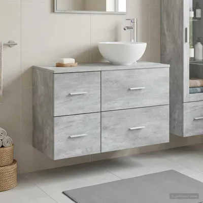 Produktbild von Maison Exclusive - Badezimmermöbel-Set 2 stk. Betongrau Holzwerkstoff