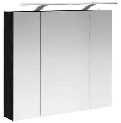 Produktbild von Badezimmerspiegelschrank Schwarz Eichen-Optik 80 x 14,5 x 70 cm