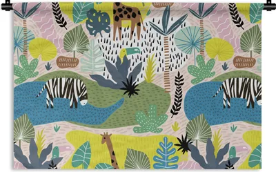 Produktbild von MuchoWow® Wandteppich Wandbehang Dschungel - Natur - Farben 60x40 cm Tapisserie Dekoration Wandtuch - Wanddekorationen