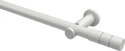 Produktbild von Interdeco Gardinenstange / Vorhangstange Weiß, Typ Platon Elanto (Rillenzylinder) ohne Ringe, 20 mm Ø 1-läufig, 480 cm