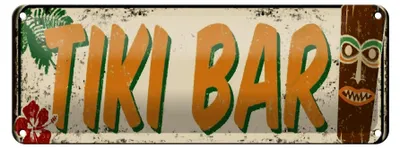 Produktbild von Blechschild 27x10cm Tiki Bar Wanddeko Dekoration