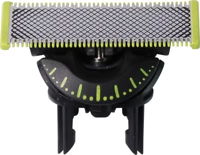 A close-up, studio shot of a shaver head attachment with an adjustable comb.
