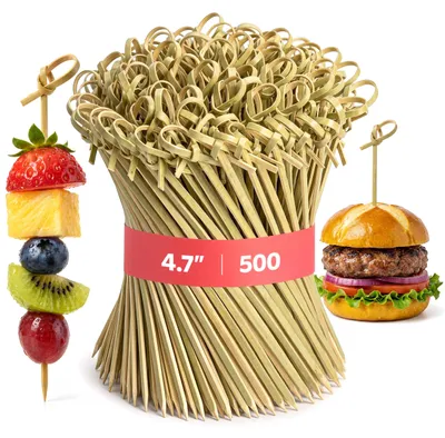 500 Bambus-Spieße, 12,9 cm, für Vorspeisen & Cocktails