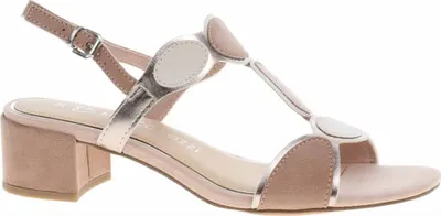 Produktbild von MARCO TOZZI Damen Sandale Textil Sandalette Metallic T-Riemen 2-28230-42, Größe:39 EU, Farbe:Beige