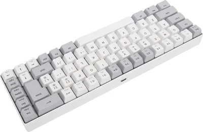 Zdjęcie produktu dla Przewodowa klawiatura do gier 60% Kompaktowa z podświetleniem RGB Wygodne pisanie Mechaniczna klawiatura do laptopa PC Szary Biały blok kolorów