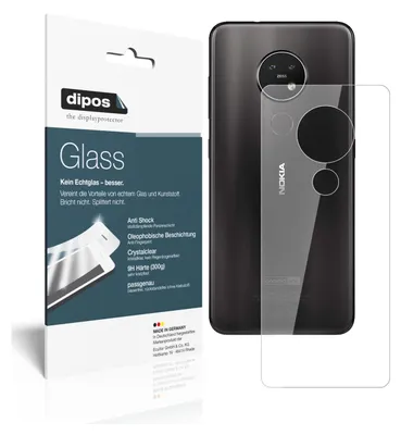Produktbild von 1x Schutzfolie für Nokia 7.2 Rückseite - Anti-Shock 9H Folie dipos Glass Kunststoffglas