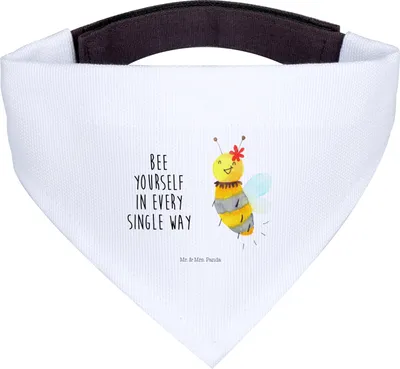 Produktbild von Mr. & Mrs. Panda Hunde Halstuch Biene Blume - Weiß - Geschenk, Für, Tuch, Hund, Hundehalstuch