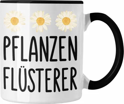 Produktbild von Trendation - Pflanzenflüsterer Gärtner Tasse mit Spruch Garten Hobbygärtner Geschenk Lustig Gärtnerin Geschenkidee (Schwarz)