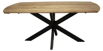 Obrázok produktu pre Jedálenský stôl FURNLUX z akácie a čiernej farby 275 cm / Hlavná farba: hnedá / Rozmery: 275 x 77 x 90 cm