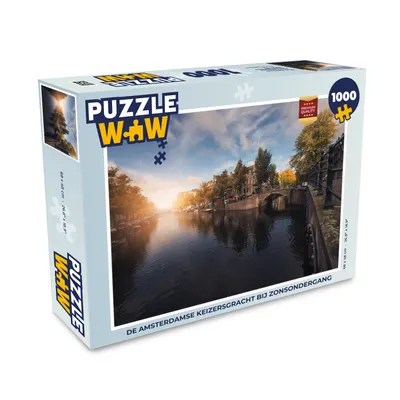 Obrázok produktu pre MuchoWow® Puzzle 1000 ks Amsterdamský Keizersgracht pri západe slnka