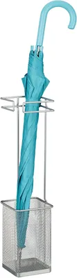Produktbild von Regenschirmständer - 52,5 x 13,5 x 13,5 cm - Metall - Regenschirmhalter - Eckenförmiger Regenschirmbehälter - Modernes Design - Silber