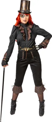 Produktbild von Bluse Steampunk Damen Gothic Halloween Karneval Fasching Kostüm 36/38