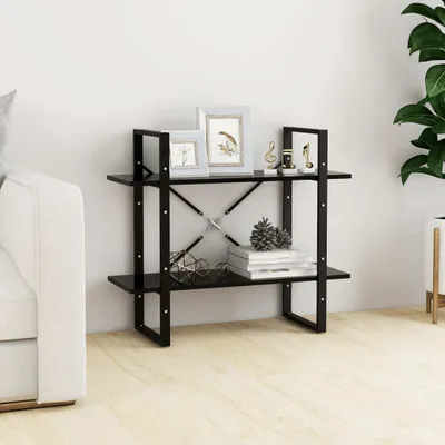 Obrázek produktu pro Maison Exclusive - Knihovna 2 přihrádky černá 80x30x70 cm dřevěný materiál