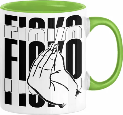 Produktbild von Italiener Geschenk Tasse Ficko Italienische Handbewegeung Kaffee-Becher (Grün)