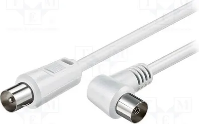Zdjęcie produktu dla 1 x Kabel 75Ω, biały, 11712 - Kabel połączeniowy Koaksjalny, ekranowany, dwużyłowy, długość 1,5 m