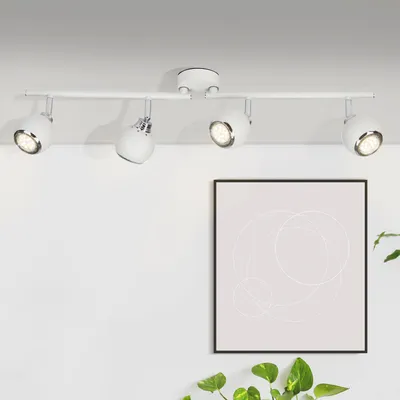 Zdjęcie produktu dla BRILLIANT LED Spot Ina | prosta lampa sufitowa | 4-punktowa | metal | biało-chromowana | obrotowa głowica | 4x GU10, maks. 20 W