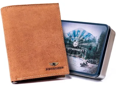 Obrázek produktu pro Peterson pánská kožená peněženka RFID světle hnědá 12,5x10 cm