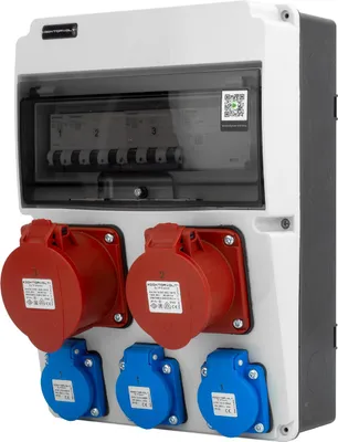 Obrázok produktu pre Stavebný rozvádzač CEE 32 A, 16 A, JUN-SFI, 3×230 V, nástenný rozvádzač Doktorvolt DV-5558-D