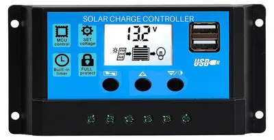 60A Solar-Laderegler 12V/24V mit LCD und Doppel-USB