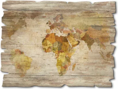 Produktbild von ARTland Holzbild Vintage Weltkarte Größe: 40x30 cm