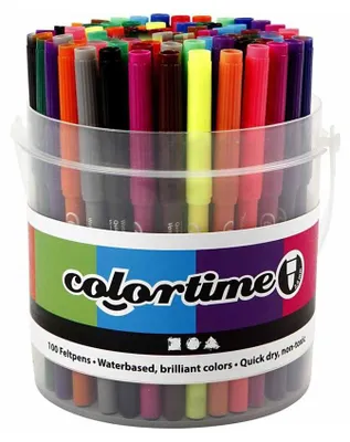Produktbild von Creativ Company Filzstifte Set - 100 Stück im Eimer, mehrfarbig