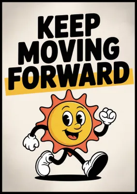 Produktbild von Poster 70x100cm Motivational Affirmation Retro Vintage Für das Wohnzimmer Keep Moving