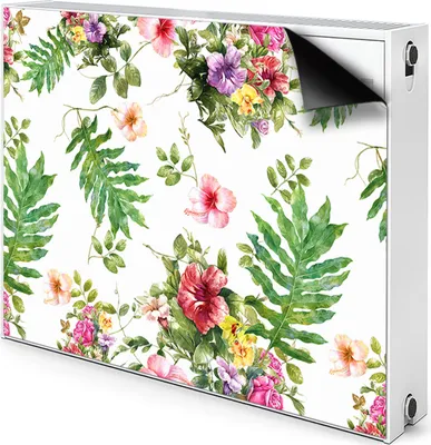 Produktbild von Magnet Radiator Magnet Mat Heizkörper Heizung Verkleidung Abdeckung 90x60 cm - Blätter und Blumen