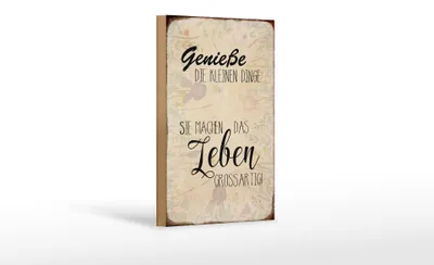 Produktbild von Holzschild Spruch 12x18cm genieße kleine Dinge Leben