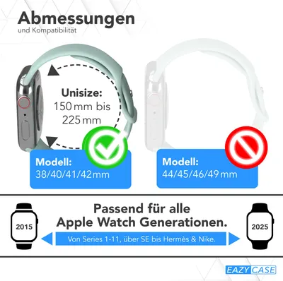 Produktbild von EAZY CASE Apple Watch Armband Silicon 38mm/40mm/41mm verstellbares Ersatzarmband, iWatch Serie, Sportarmband in Grün