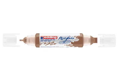 Produktbild von Edding 5400 Acryl 3D Double Liner, Braun, Braun, Weiß, Fein / Extradick, 2 mm, 1 cm, Tinte auf Wasserbasis