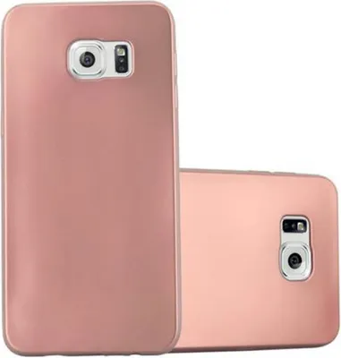 Produktbild von Cadorabo Schutzhülle für Samsung Galaxy S6 EDGE Hülle in Rosa Handyhülle TPU Silikon Etui Cover Case