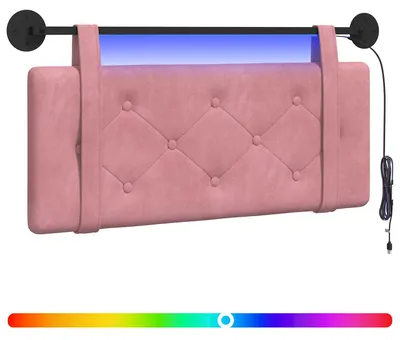 Produktbild von Hängendes Kopfteil Mit LED Licht Rosa Samt