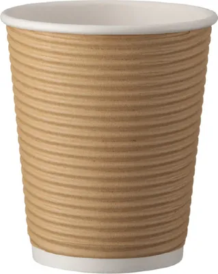 Produktbild von 25 Kaffeebecher Coffee to go 200ml doppelwandig Ø 80x91mm braun geriffelt