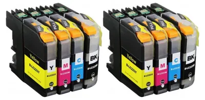 Image de 8 Cartouches d'encre compatible avec Brother LC-223 black, cyan, magenta, jaune pour DCP-J4120 J562 MFC-J1100 J1140 J1150 J1170 J1180 J4420 J4425...