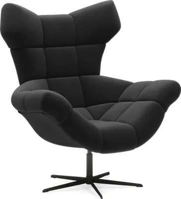Produktbild von DomoHome | Ergonomischer Relax-sessel mit 360° Dreh-und Schaukelfunktion - Soft Lux-Schaumpolster Modernes Design für Wohnzimmer Schlafzimmer Büro | 104x46x119 cm | Schwarz
