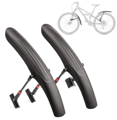 Immagine prodotto di Set di parafanghi universali per bicicletta, adatti a ruote da 24 a 29 pollici, realizzati in plastica ad alte prestazioni, ideali per mountain bike
