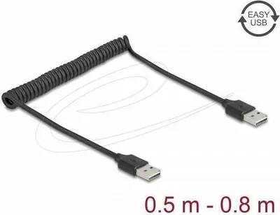 Zdjęcie produktu dla DeLOCK 90124, 0,8 m, USB A, USB A, USB 2.0, Czarny