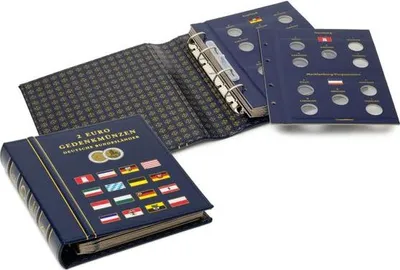 Produktbild von Münzalbum VISTA, für deutsche 2-Euro-Gedenkmünzen Deutsche Bundesländer, inkl. Schutzkassette, blau