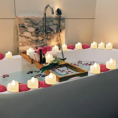 Obrázok produktu pre 24 ks LED sviečok v tvare srdca Romantická láska na Valentína Svadobné dekorácie na stôl