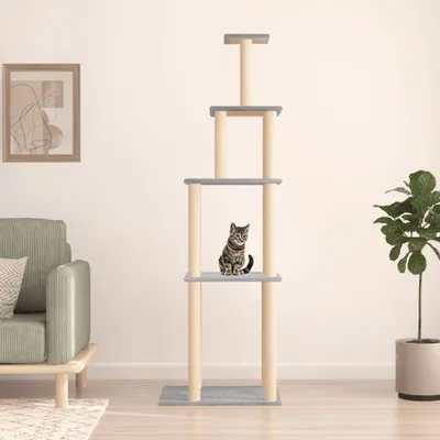 Produktbild von vidaXL Strom pro kočky se sisalovými škrabadly světle šedý 183 cm