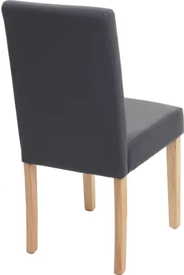 Image de lot de 6 chaises de salle à manger Chaise de cuisine Littau ~ similicuir, gris mat, pieds clairs