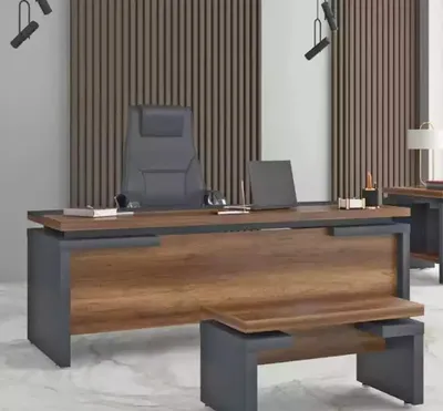 Obrázek produktu pro Hnědý šedý psací stůl 220x90cm psací stůl manažerský kancelářský stůl