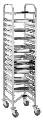 Zdjęcie produktu dla Bartscher AGN1500-1/1, Stal nierdzewna, Srebrny, 150 kg, 15 pół., 10 cm, Obrotowy